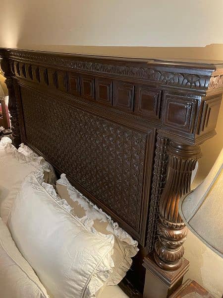 original deyar wood bed for sale with 2 side tables and dressing table 9