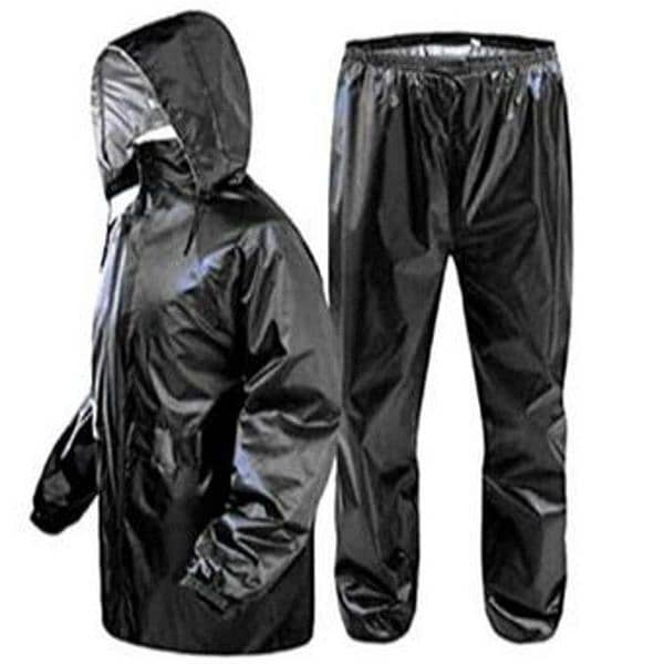 Rain Suit , Rain Coat + Trouser + Cap parachute stuff zip and buttoon. 7