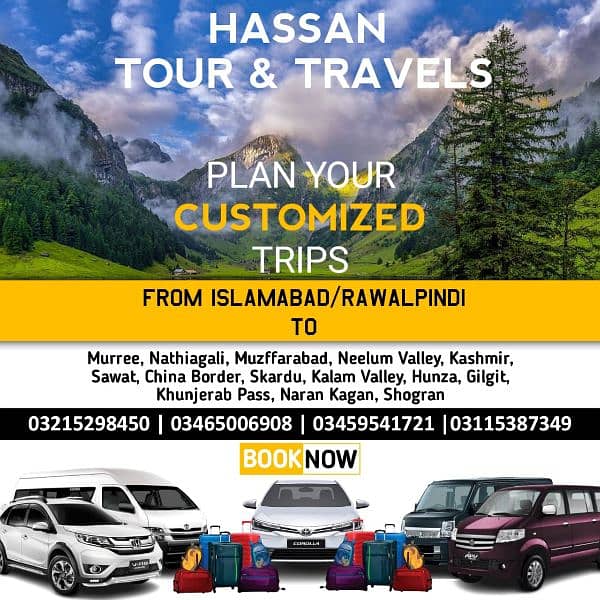 Islamabad Rent A car,Muree naran kaghan swat Kalam Kashmir Hunza Tour 2