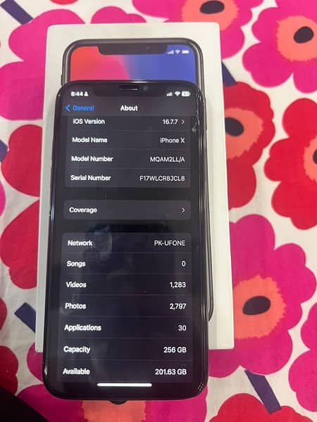 i phone x 256 gb pta approved , factory with box 3