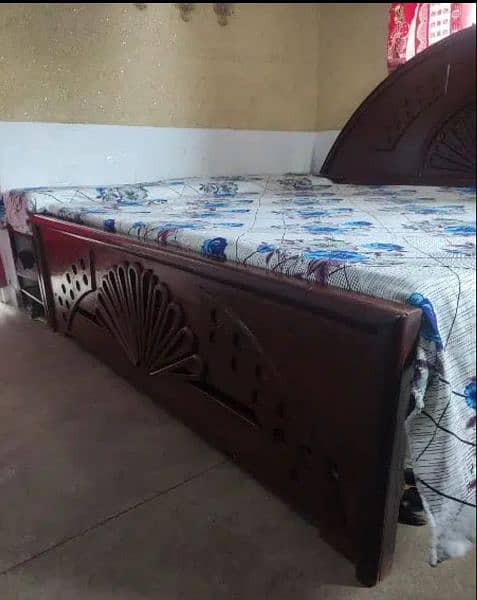 Wooden bed with dresser for sale 4