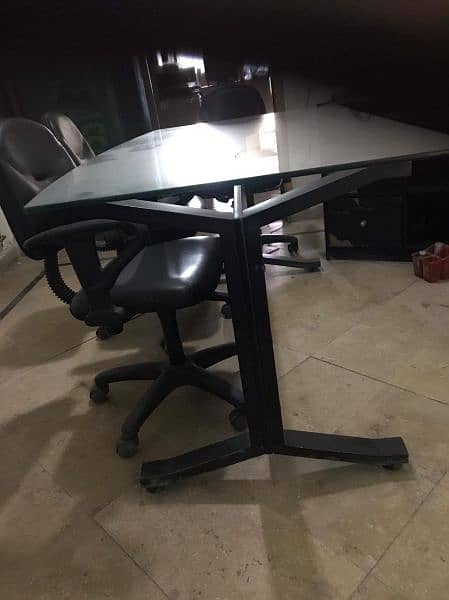 Office / Dining Table with Metallic frame 2