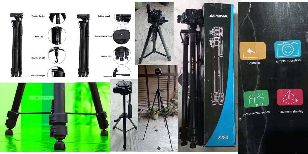 Tripod Apkina 2284 Professional for Video and Stills - Heavy Duty 0