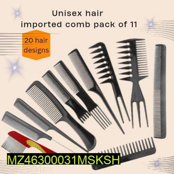 Unisex Hair Imported Comb Pack of 11( 20 hair designs) See description 1