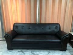 5 seater black leather sofa set for sale 0