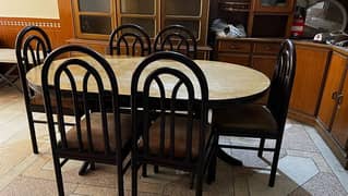 6 seat oak wood dinning table