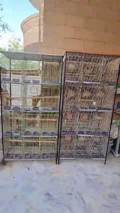 6 cages iron and wood