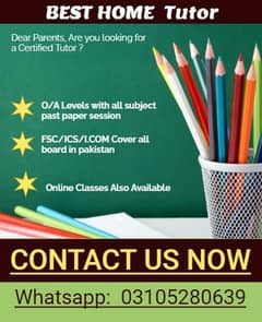 HOME TUTORS AND ONLINE TUTORS AVAILABLE