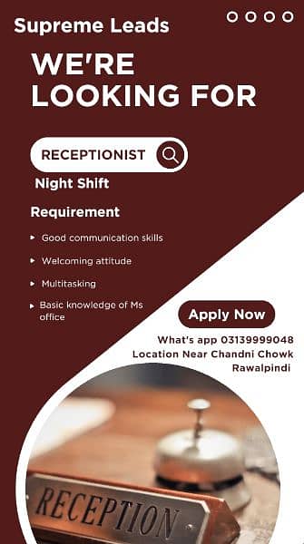 Receptionist required Only Female 0