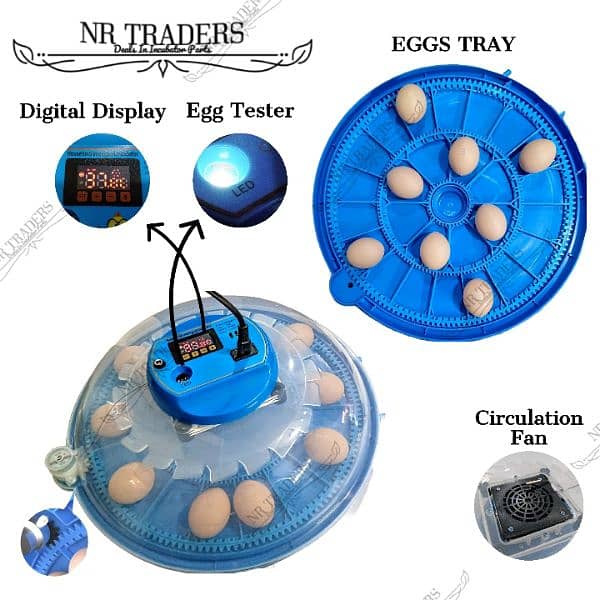8/26 Eggs Round AC/DC Automatic Incubator: 1