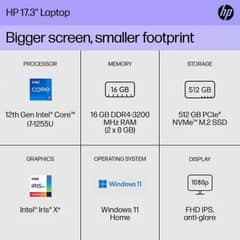 HP 17.3 Laptop 12th generation core i7