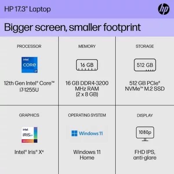 HP 17.3 Laptop 12th generation core i7 0