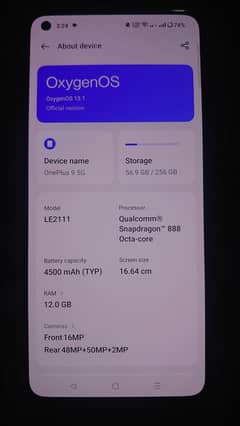 OnePlus 9 5G | 12GB RAM 256GB MEMORY | Snapdragon 888 5G | 9 by 10 con