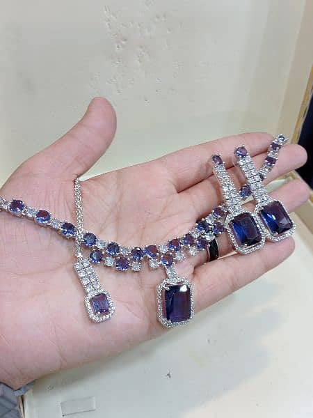 so beautiful so elagent pure American diamond zirkon stones necklace 3
