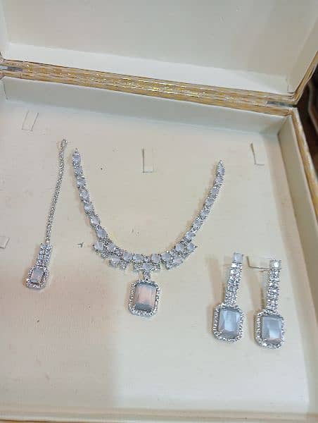 so beautiful so elagent pure American diamond zirkon stones necklace 4