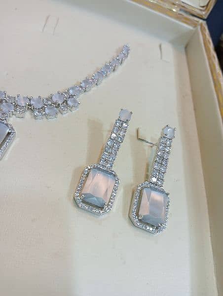 so beautiful so elagent pure American diamond zirkon stones necklace 5