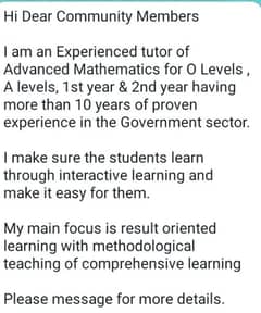 online mathematics teacher