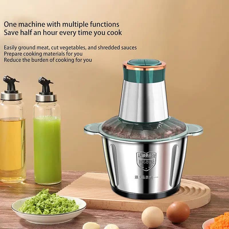 bags 3LTR Stainless Steel Electric Food Chopper Meat Grinder 4