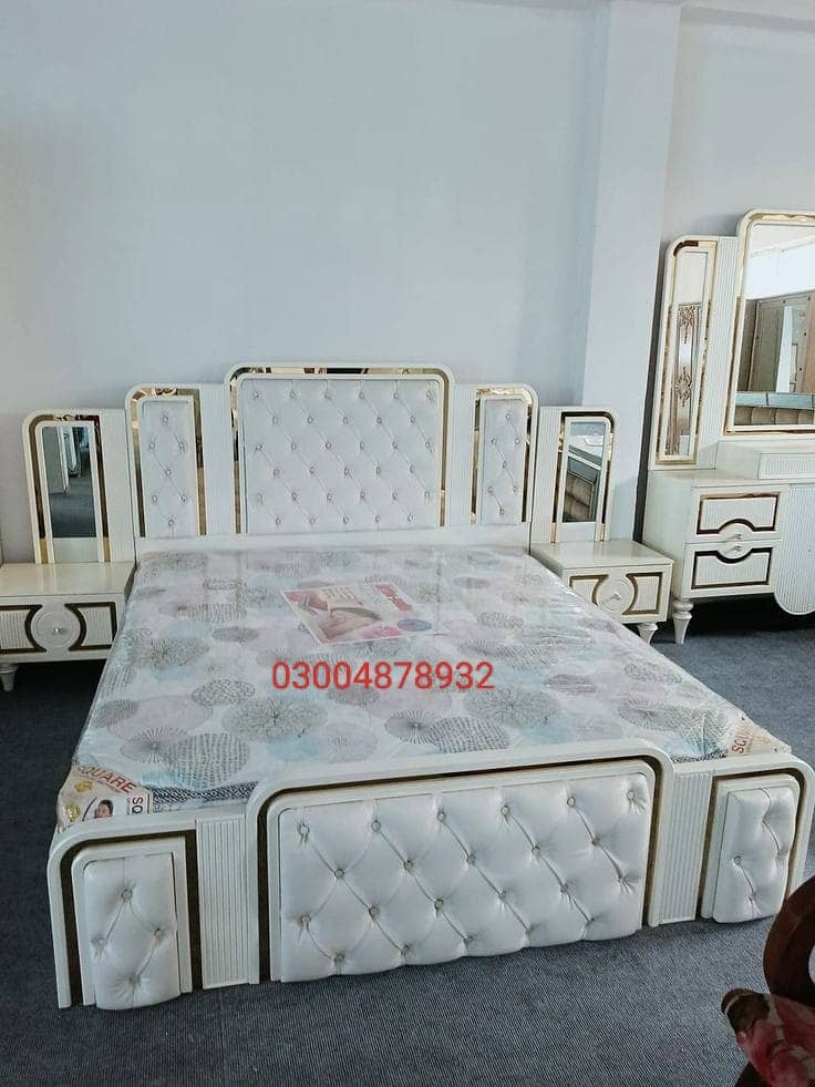Wooden bed set/side tables/dressing/wardrobes/showcase/Furniture 2