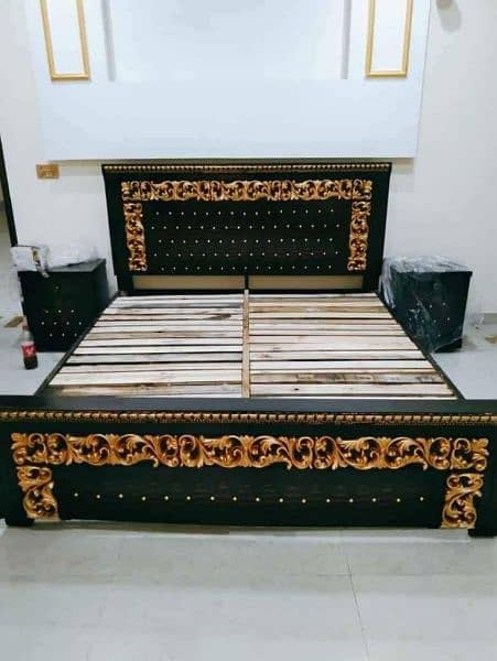 poshish bed set, double bed set, bridal bed set, furniture king size 0