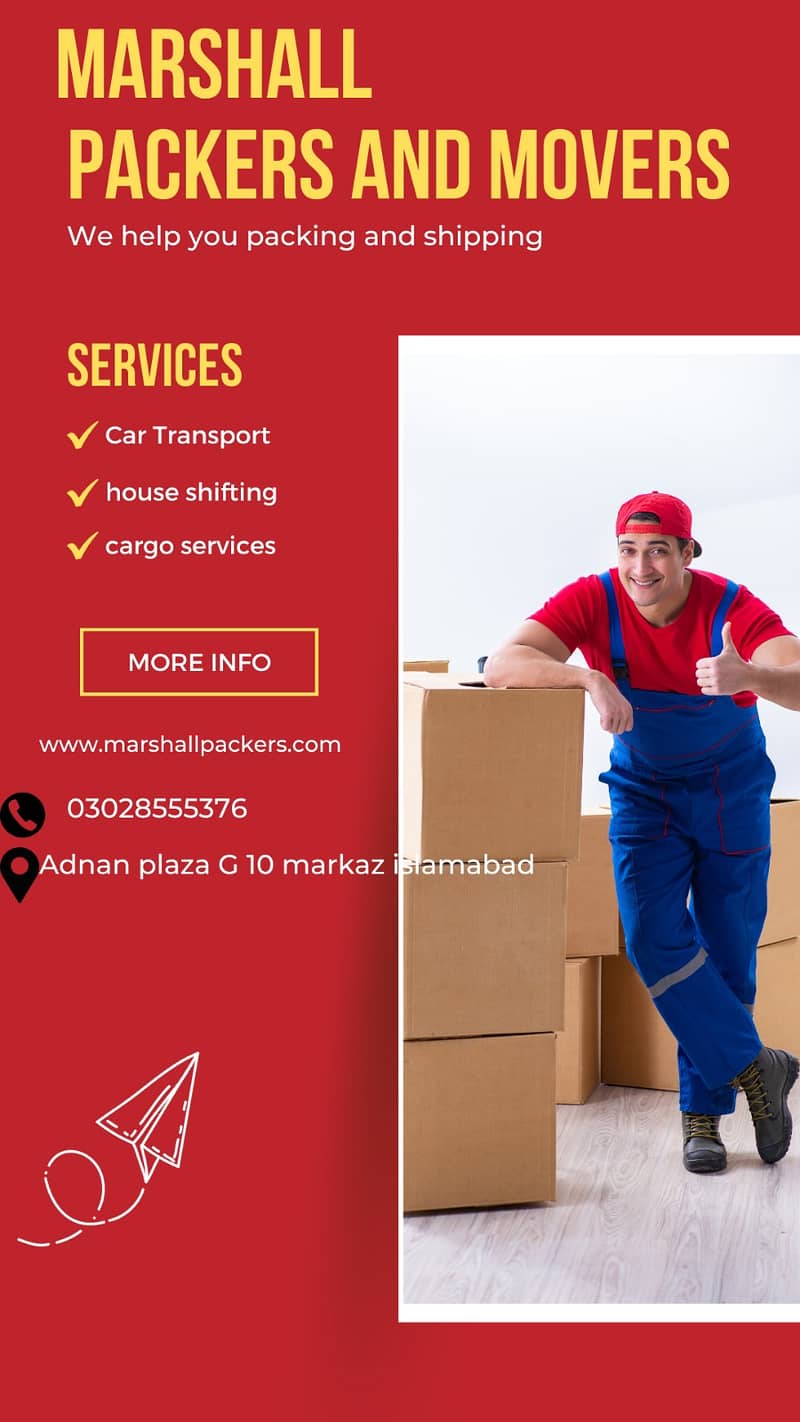 Marshall Packers Movers, House shifting, Cargo, Packing shipping quote 13