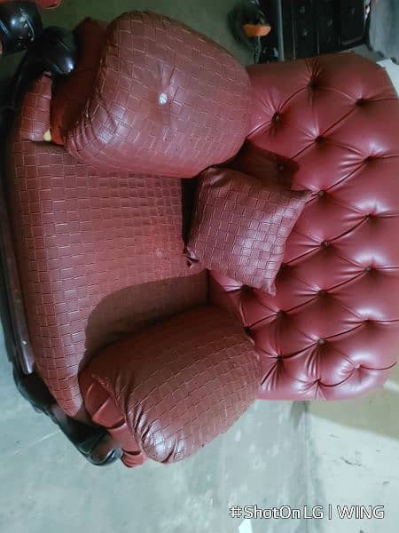 red color sofa set 3