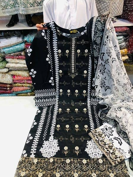 New Arrival zunaira 
Top quality lawn with shafoon dopta 3