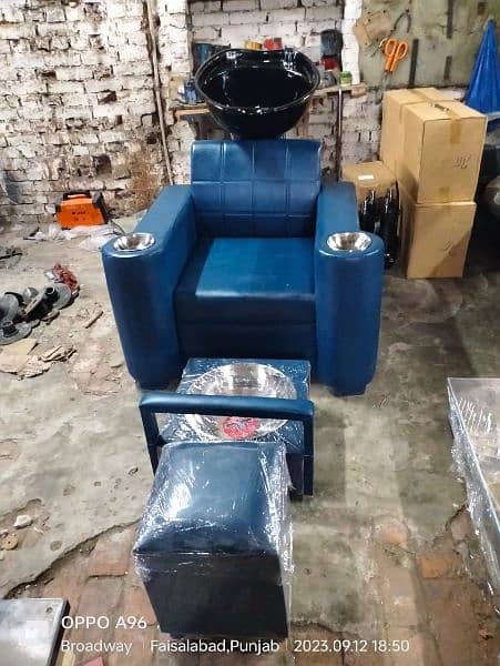 Saloon chairs | Beauty parlor chairs | shampoo unit | pedicure | 8