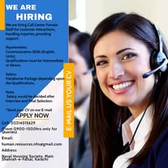 Career Opportunities for Female Call Center Staff!