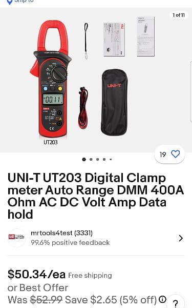 UNI-T Clamp meter AC/DC UT203 Original 1