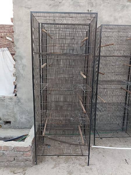 Birds cage/Pinjra/Hen cage/ iron cage 4 portion 1.5*1.5*2.5 like new 0
