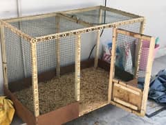 WOODEN CAGE AND BUFF PAIR FOR SALE