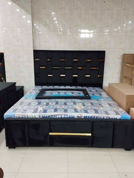 double bed set, sheesham wood bed set, king size bed set, complete set 8