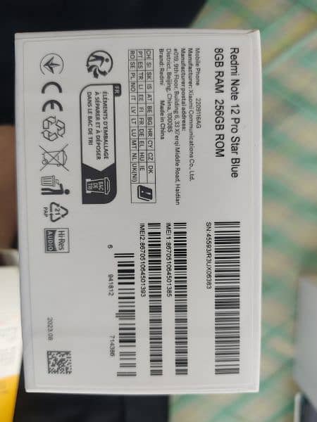Redmi Note 12 pro with genuine 67W charger and imie match box 10 by 10 3