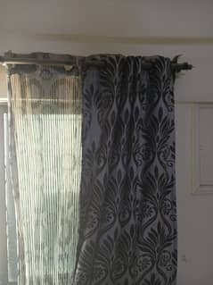 black and grey curtains