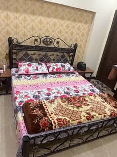 Iron bed for urgent sale with Mattress