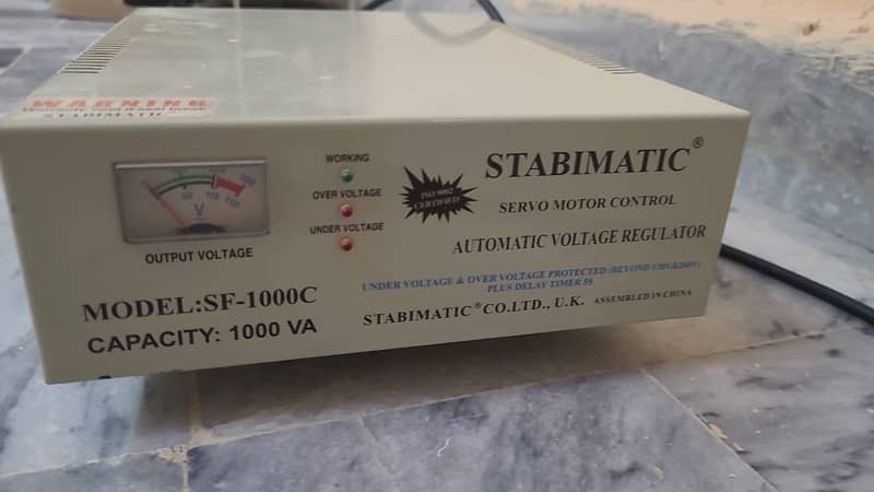 Stabimatic SF-1000c Servo motor stabilizer (1000 VA) 0