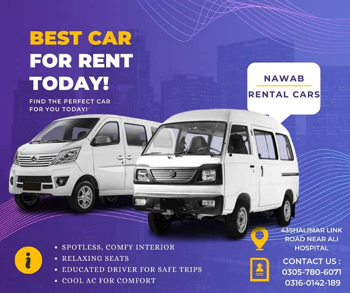 Car available for rent in lahore Nawab Rentals 3