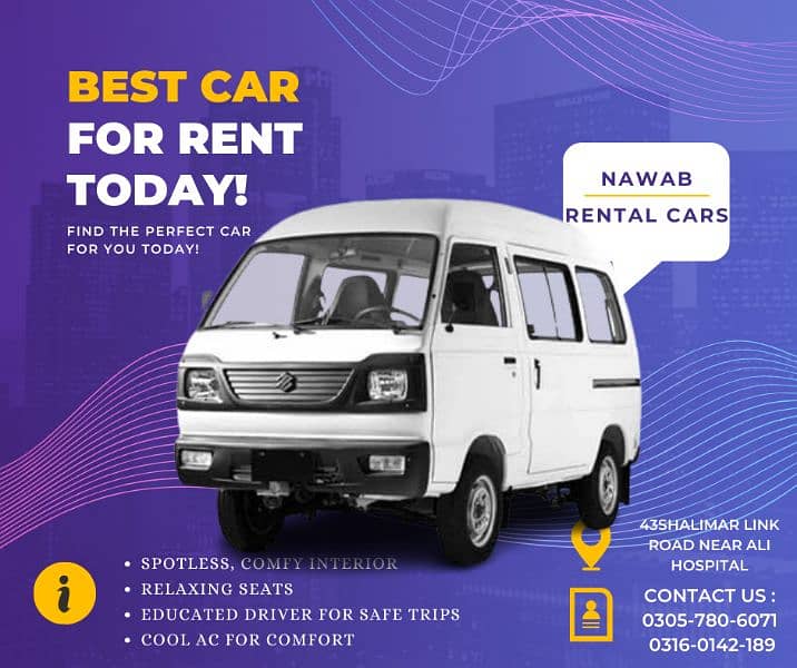 Car available for rent in lahore Nawab Rentals 9