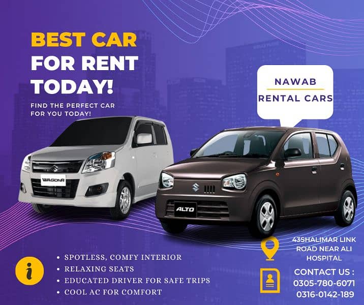 Car available for rent in lahore Nawab Rentals 10