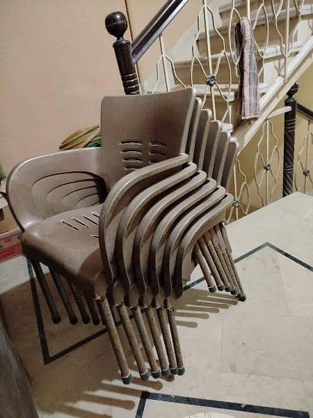 Relaxo Metal leg Chair Table set, Plastic metal Chairs Folding Table 0