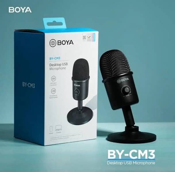 CONDENSOR MIC BOYA DESKTOP USB MICROPHONE BY CM3 0