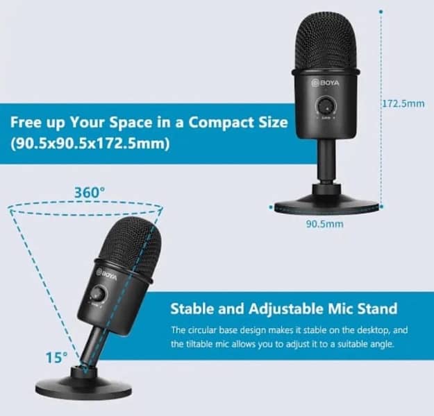 CONDENSOR MIC BOYA DESKTOP USB MICROPHONE BY CM3 2