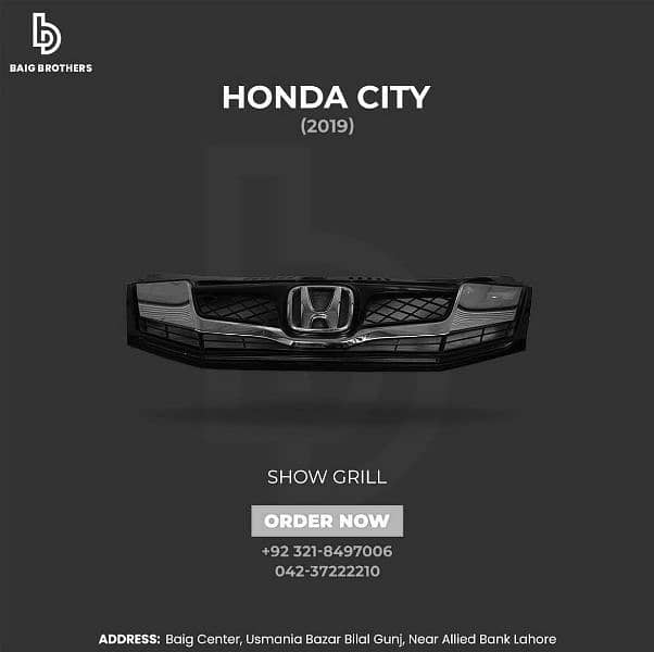City Civic Rs Mg Hs Stonic Sportage Hyundai Light Bonut Grill Kit H6 15