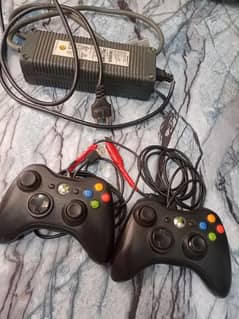 xbox 360 two controller and power supply