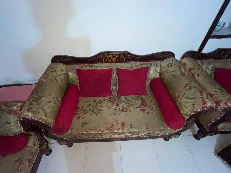 6 seater wooden sofa set 1