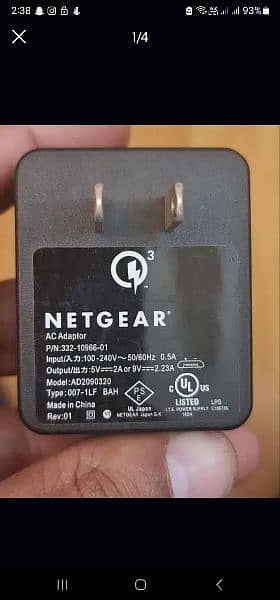 Netgear fast gaming charger Micro-USB 6.5 feet wire genuine 0