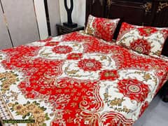 3 psc cotton printed bed sheet