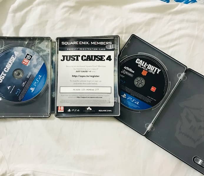 PACK OF 2 CD JUST CAUSE 4 AND COD BLACK OPS WORKS ON PS 5 AS WELL 0