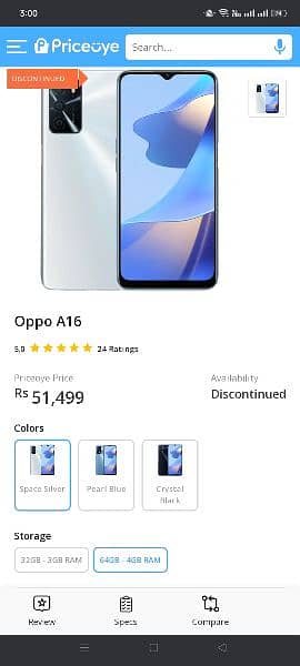 oppo A16 4/64 All Ok With Box and Charger. contact 03066897877 0